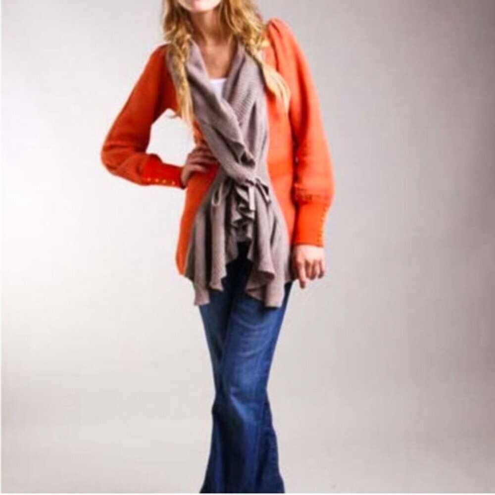 Anthropologie “Ruffled Firelight” Cardigan by Lia Molly